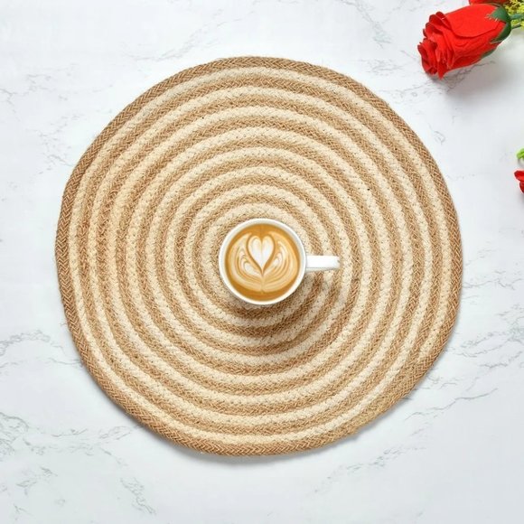 pepme Other - Placemat | White Circle | Round | 14x14 | Pack of 4